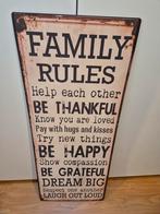 Wandplaat Family Rules - Decoratie voor in huis, Ophalen, Gebruikt