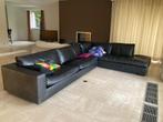 zwart leren bank uit Antwerpen, Ophalen, Gebruikt, Hoekbank, Tweepersoons