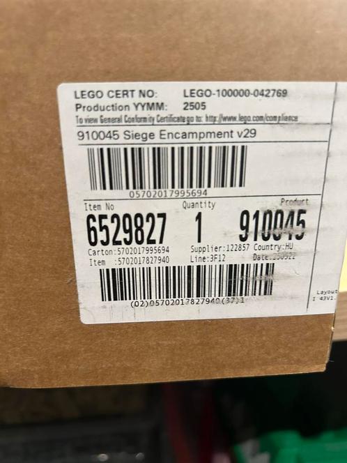 Lego set 910045 siege encampment, Kinderen en Baby's, Speelgoed | Duplo en Lego, Nieuw, Lego, Complete set, Ophalen of Verzenden