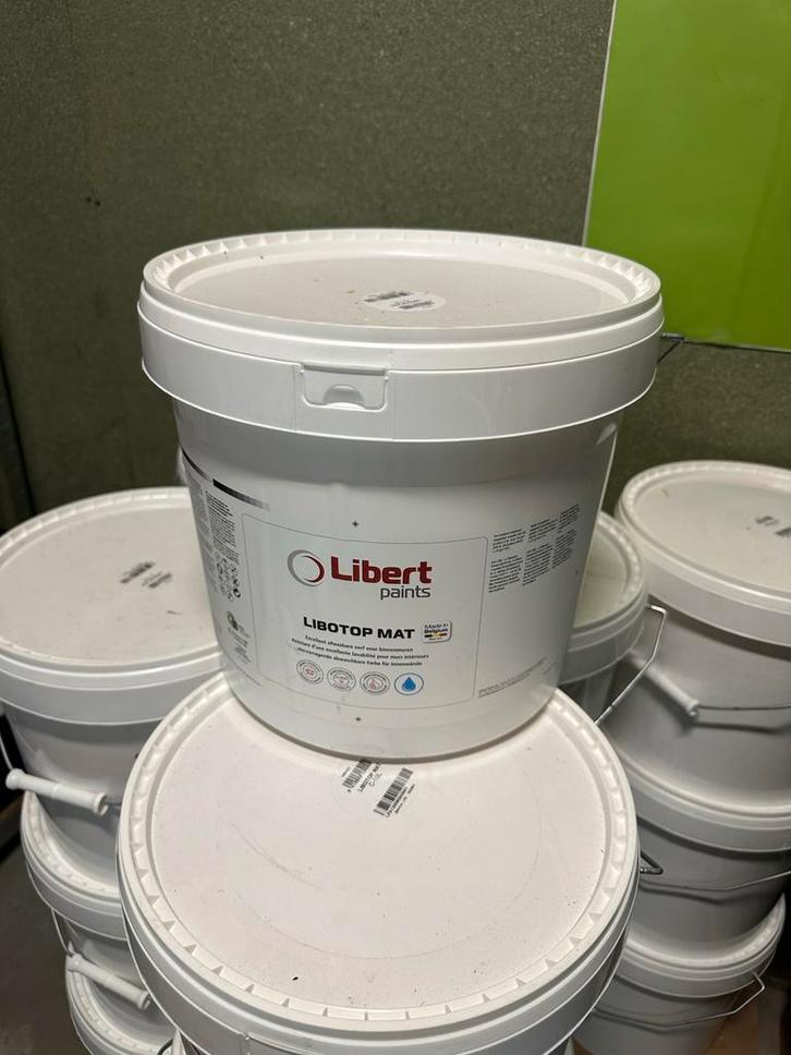 Partij Latex Libotop Mat - 16 Emmer, Doe-het-zelf en Verbouw, Verf, Beits en Lak, Nieuw, Verf, 20 liter of meer, Wit, Ophalen