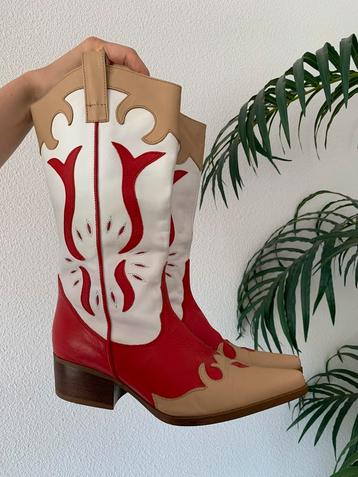 Spiral cowboylaarzen 38 western boots bohemian laarzen beschikbaar voor biedingen