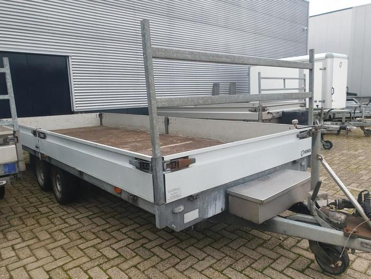 Henra 5x2  verlaagd plateau 3500KG bj 2016 slede Nu 3750ex, Auto diversen, Aanhangers en Bagagewagens, Ophalen of Verzenden