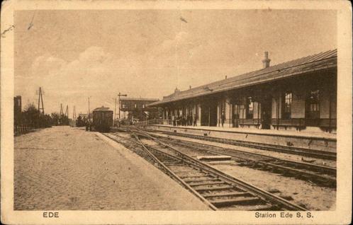 Ede Station Ede Staats Spoor +trein, Verzamelen, Ansichtkaarten | Nederland, Gelopen, Gelderland, Voor 1920, Ophalen of Verzenden