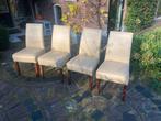 Vier lederen eetkamerstoelen, Huis en Inrichting, Ophalen, Gebruikt, Vier