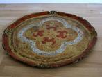 Victoriaans dienblad, Ophalen of Verzenden, Gebruikt, Rond, Hout