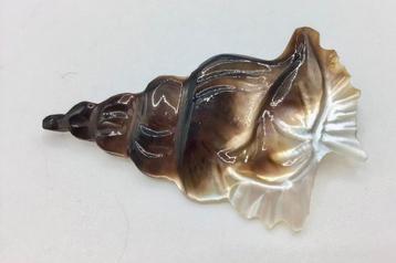 Vintage broche parelmoer schelp handgemaakt broche beschikbaar voor biedingen