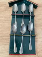 Houten lepelrek met 6 tinne lepels, Antiek en Kunst, Antiek | Tin, Ophalen of Verzenden