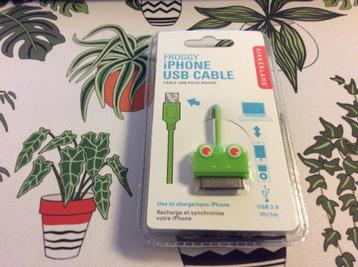 iPhone 30 pin USB cable 1 meter. "Froggy" groen. nieuw beschikbaar voor biedingen