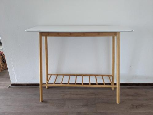 Gratis sidetable | haltafel | bamboe, Huis en Inrichting, Tafels | Sidetables, Gebruikt, 25 tot 50 cm, Rechthoekig, Ophalen