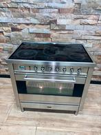 Luxe Boretti keramische Fornuis RVS met 5 zones 90 cm, 60 cm of meer, Keramisch, Ophalen of Verzenden, Zo goed als nieuw