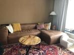 Woood Bean Bank Cognac - in mooie staat!, Huis en Inrichting, Banken | Bankstellen, Ophalen, Hoekbank, 300 cm of meer, 75 tot 100 cm