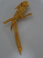 Papegaai broches verguld vintage papegaai goudkleurig, Overige materialen, 4 tot 7 cm, Overige kleuren, Ophalen of Verzenden