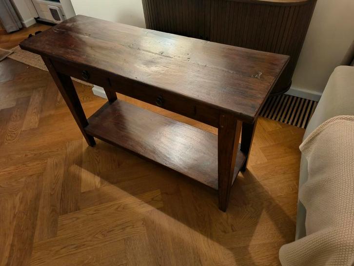 Houten Haltafel sidetafel met Onderblad 120x40x79, Huis en Inrichting, Tafels | Sidetables, 25 tot 50 cm, Rechthoekig, Ophalen