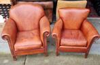 2 Chesterfield Bendic fauteuils klassiek cognac + BEZORGING, Gebruikt, ., Chesterfield, Ophalen of Verzenden