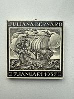 Huwelijkstegel Juliana & Bernard 1937, Verzamelen, Koninklijk Huis en Royalty, Ophalen of Verzenden, Gebruikt, Nederland, Overige typen