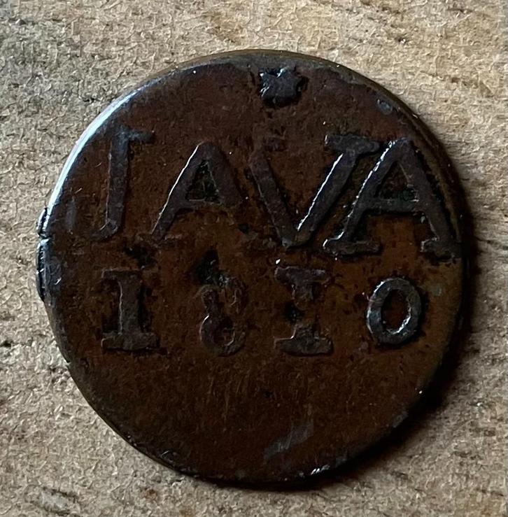 duit Lodewijk Napoleon JAVA 1810, Postzegels en Munten, Munten | Nederland, Losse munt, Overige waardes, Vóór koninkrijk, Ophalen