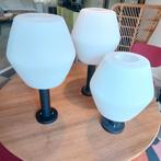 3 stuks Raak vintage jaren 70 plafondlampen., Huis en Inrichting, Lampen | Plafondlampen, Ophalen, Gebruikt, Glas, Vintage jaren 70