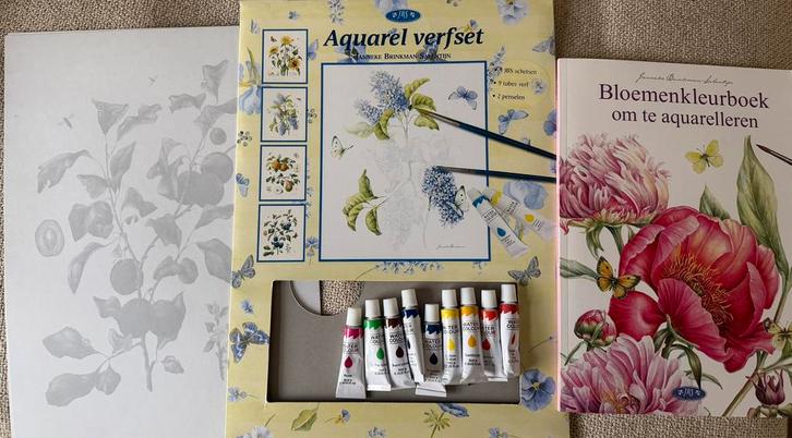 Aquarel verfset en Kleurboek. Janneke Brinkman NIEUW!, Hobby en Vrije tijd, Knutselen, Nieuw, Materiaal, Ophalen of Verzenden