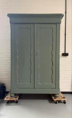 Oude brocante massief grenen biedermeier kast, meidenkast, Ophalen