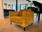 Loveseat oker geel velvet, Huis en Inrichting, Fauteuils, Ophalen of Verzenden, Zo goed als nieuw, 75 tot 100 cm