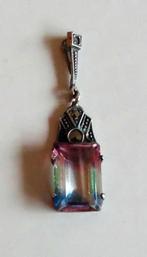 Hanger Rijnkiezel Zilver Markasiet Art Deco, Sieraden, Tassen en Uiterlijk, Antieke sieraden, Verzenden, Zilver, Hanger