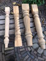 4 houten gedraaide eiken poten / zuilen., Antiek en Kunst, Ophalen of Verzenden