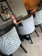 3x Zebra Fluweel Eetkamerstoelen, Huis en Inrichting, Stoelen, Overige kleuren, Drie, Ophalen of Verzenden, Zo goed als nieuw