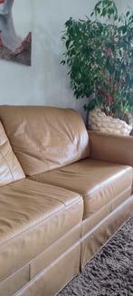 Leer Bank tweepersoon beige, Ophalen, Tweepersoons, Rechte bank, Leer