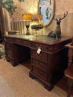 Engels bureau ingelegd blad van leer brocante antiek, Ophalen