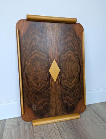 Oud palissander dienblad, art deco-stijl, 53 x 35 cm beschikbaar voor biedingen