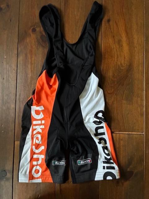 Santini fietsbroek mt. XS, Fietsen en Brommers, Fietsaccessoires | Fietskleding, XS, Kinderen, Zo goed als nieuw, Santini
