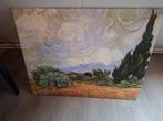 foto op canvas. korenveld met cipressen. van Gogh. 90 x70, Antiek en Kunst, Ophalen