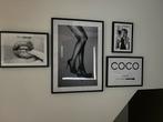 Zwart-wit Prints Set van 4 in zwarte moderne lijst, Huis en Inrichting, Ophalen of Verzenden, Zo goed als nieuw, Foto of Poster