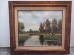 Schilderij - Landschap- Daniël van Oppen - Gesigneerd, Antiek en Kunst, Kunst | Schilderijen | Klassiek, Ophalen of Verzenden