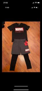 Marvel trainingspak pakje T-shirt en korte/lange broek 134, Kinderen en Baby's, Kinderkleding | Maat 134, Ophalen of Verzenden
