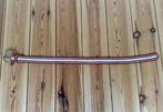Riem - Rood Wit Stof / leer met gesp van Staal - 100 cm, Kleding | Dames, Riemen en Ceinturen, 90 tot 100 cm, Ophalen of Verzenden