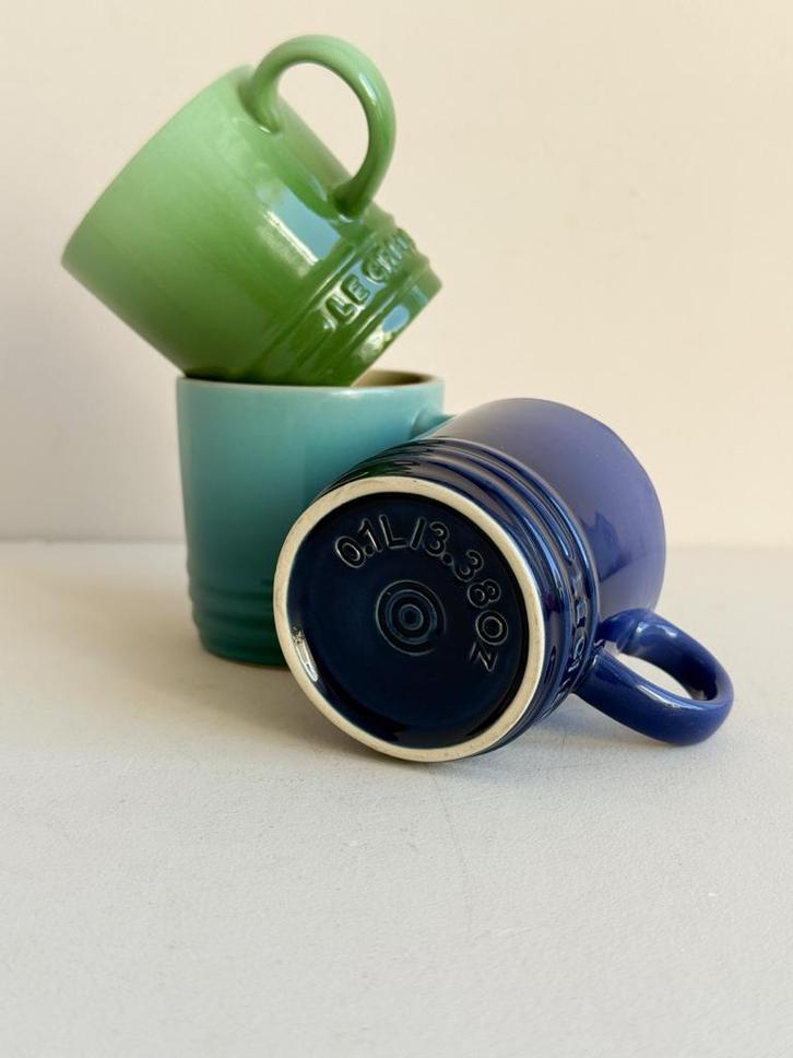 Le Creuset Espresso Kopjes - Set van 3, Huis en Inrichting, Keuken | Servies, Zo goed als nieuw, Kop(pen) en/of Schotel(s), Effen