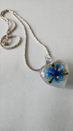 Zilveren ketting met Murano-stijl  hanger, Verzenden, Zo goed als nieuw, Zilver, Zilver