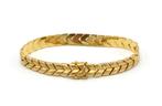 18 karaat gouden gesatineerde armband, Vintage , 20e eeuw., Ophalen of Verzenden, Goud, Armband