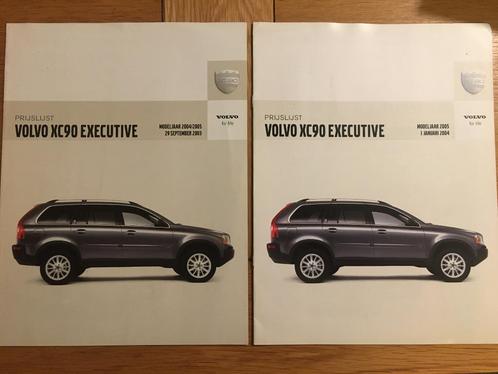 2x Volvo XC90 Executive prijslijst 2004 2005 folder/brochure, Boeken, Auto's | Folders en Tijdschriften, Zo goed als nieuw, Overige merken