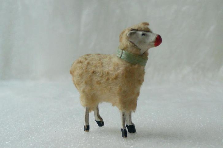 Antiek Ertsgebergte kerststal schaap / Erzgebirge schaap S1, Diversen, Kerst, Gebruikt, Ophalen of Verzenden