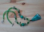 Ketting Malachiet turquoise  mospreniet vuurkwarts, Ophalen of Verzenden, Nieuw