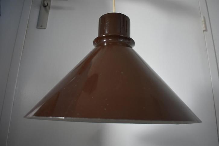 grote metalen bruine industriële hanglamp, Huis en Inrichting, Lampen | Hanglampen, Gebruikt, Minder dan 50 cm, Metaal, Ophalen of Verzenden