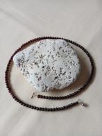 Snoer Granaten + zilveren slot, 49 cm, Sieraden, Tassen en Uiterlijk, Kettingen, Verzenden, Gebruikt, Rood, Steen of Mineraal