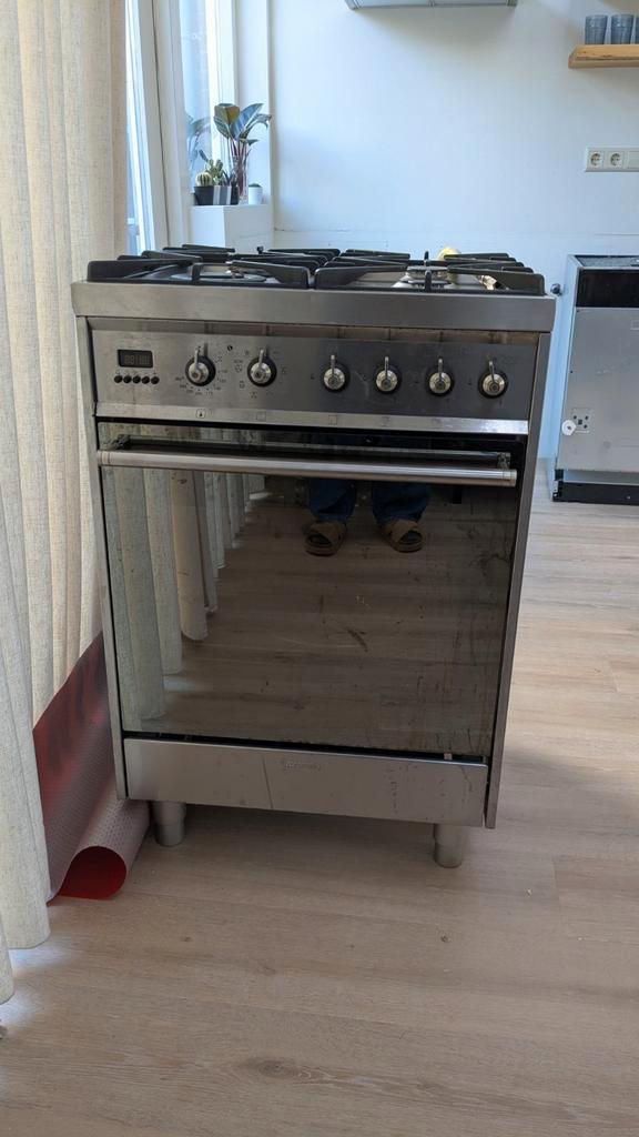 Smeg fornuzien, Witgoed en Apparatuur, Fornuizen, Gebruikt, Vrijstaand, Gas, 5 kookzones of meer, 90 tot 95 cm, 60 cm of meer