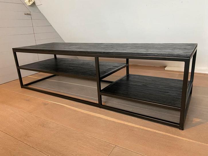 Salontafel D-bodhi Tuareg rechthoekige zwart hout/metaal, Huis en Inrichting, Tafels | Sidetables, Gebruikt, 50 tot 75 cm, 100 tot 150 cm