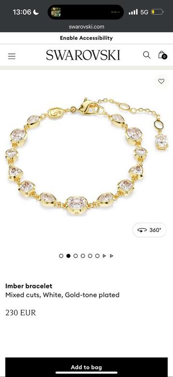 Swarovski Imber Bracelet Goud (NIEUW) beschikbaar voor biedingen