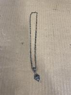 ketting met wolf hanger, Ophalen of Verzenden, Zo goed als nieuw, Zilver, Zilver