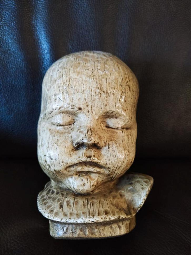 Vintage Aardewerk Buste van een Kind, Antiek en Kunst, Kunst | Beelden en Houtsnijwerken, Verzenden