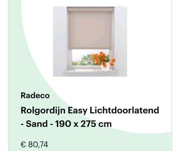 2 nieuwe rolgordijnen kleur SAND (1x 1,90 en 1x 1,20)  beschikbaar voor biedingen